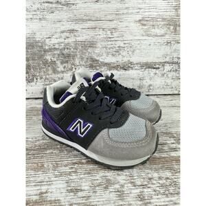 Toddler New Balance 574 Gray/Black/Purple Sneakers Sz 5.5M Athletic Gym